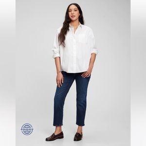 NWT Gap Maternity True Waistband Full Panel Cheeky Straight Jeans with Washwell